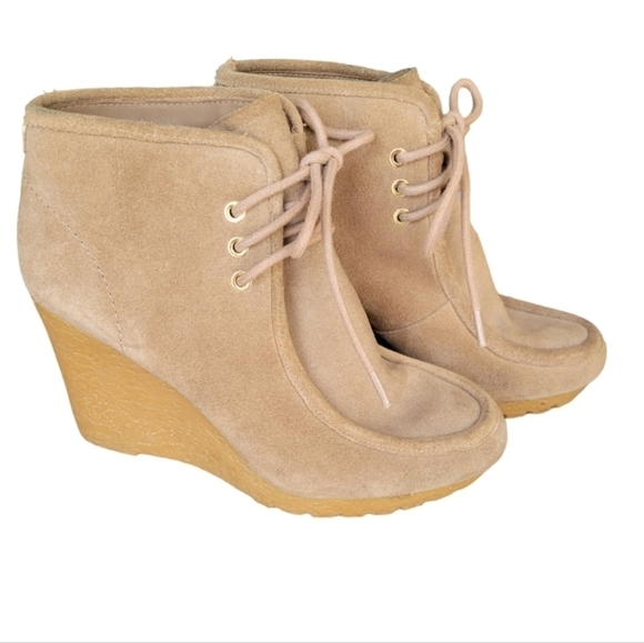 Michael Kors Wedge Suede Ankle Bootie Size 7.5 - Picture 1 of 6